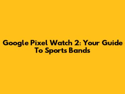 Google Pixel Watch 2: Your Guide To Sports Bands